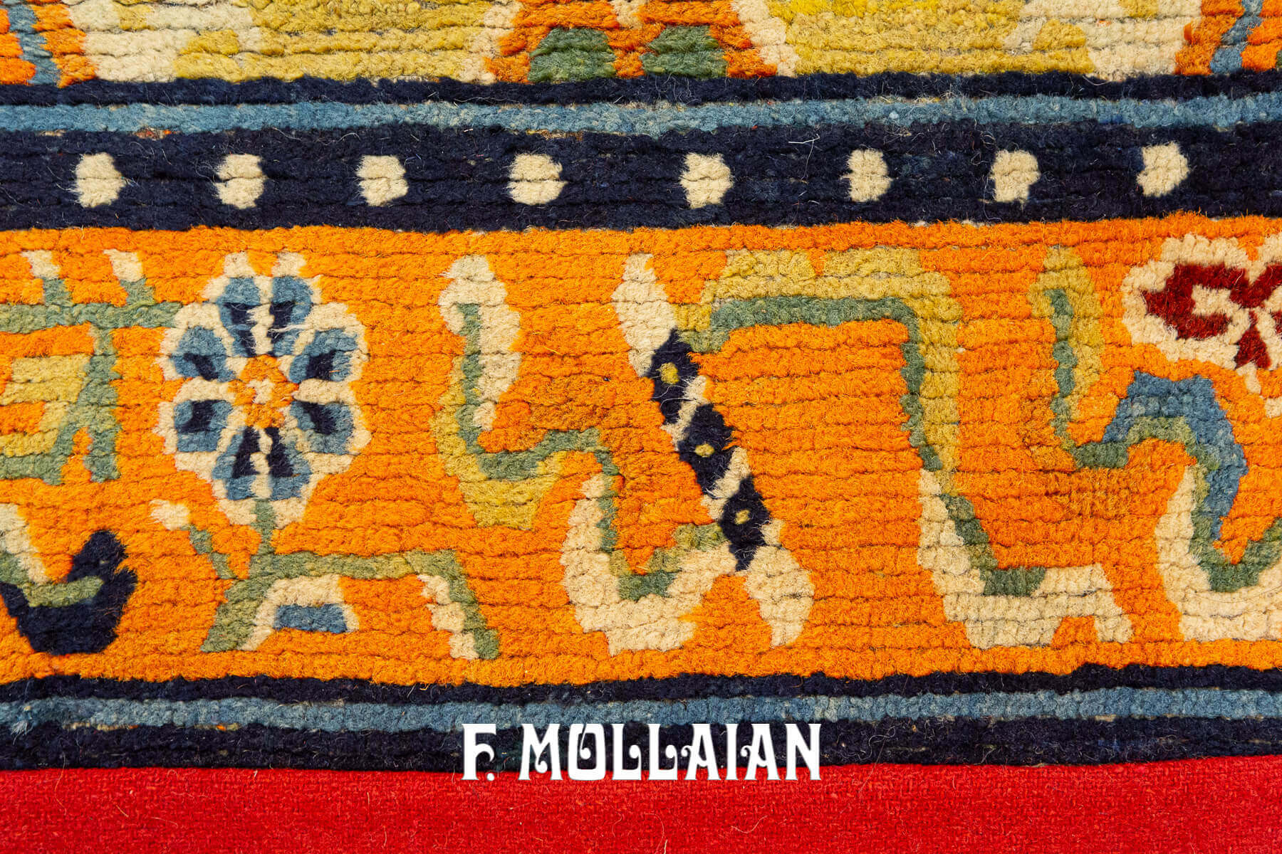 Small multi-color Tibetan Antique Decorative Rug n°:29129622